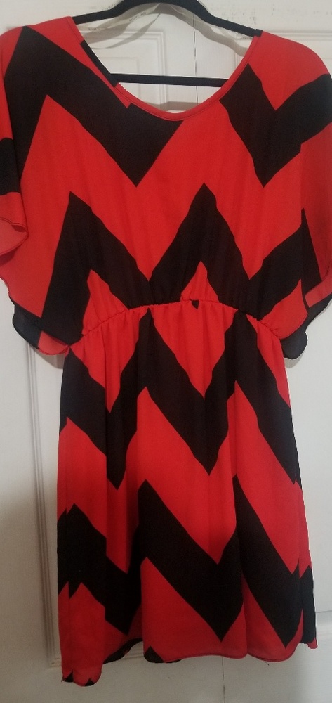 Black and Red Chevron dress